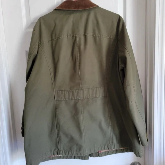 L.L. Bean Women's Barn Jacket-Barn Coat Green with Brown Collar sz1X NWT - Picture 5 of 9